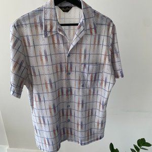 Blue Print Button Down Shirt